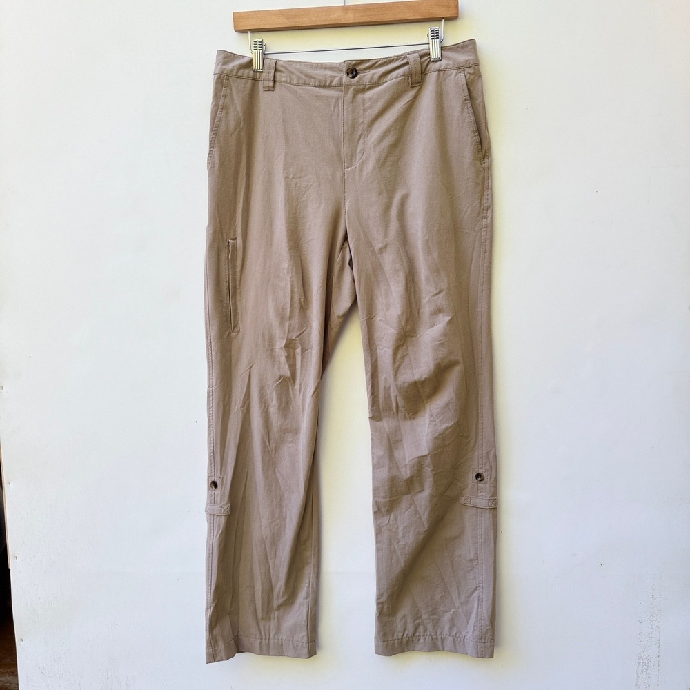 TravelSmith Pants Womens Medium Beige Nylon Normcore Convertible Roll Up Hiking